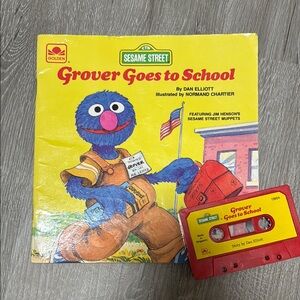 Sesame Street Grover Goes to School Book and Cassette